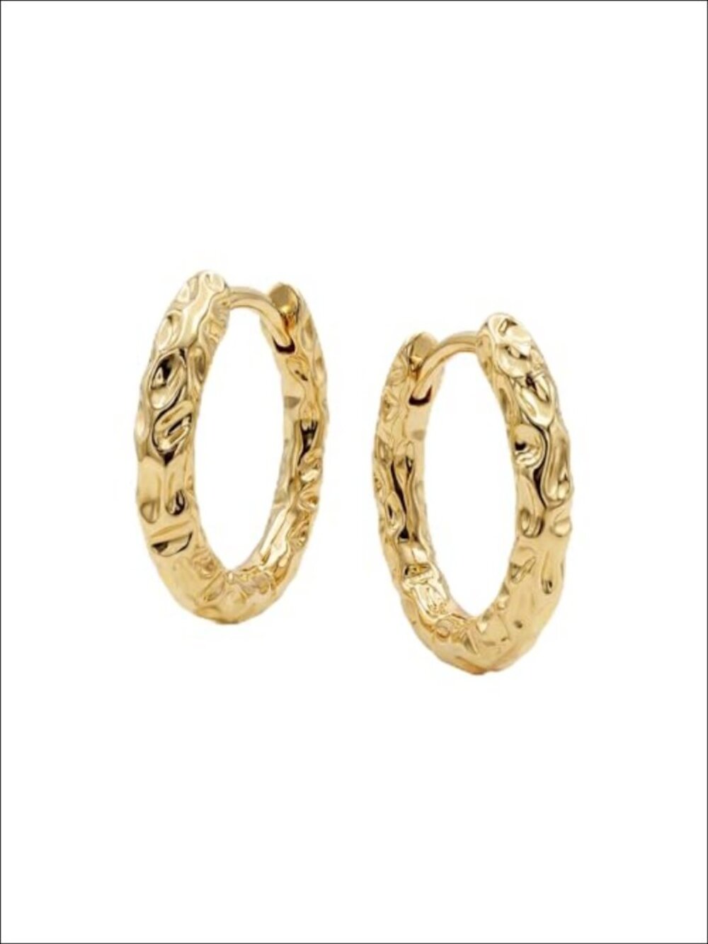 14k Gold Plated Cubic Zirconia Huggie Hoop Earrings Lightweight
